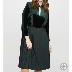 NWT Eloquii Velvet Green Dress